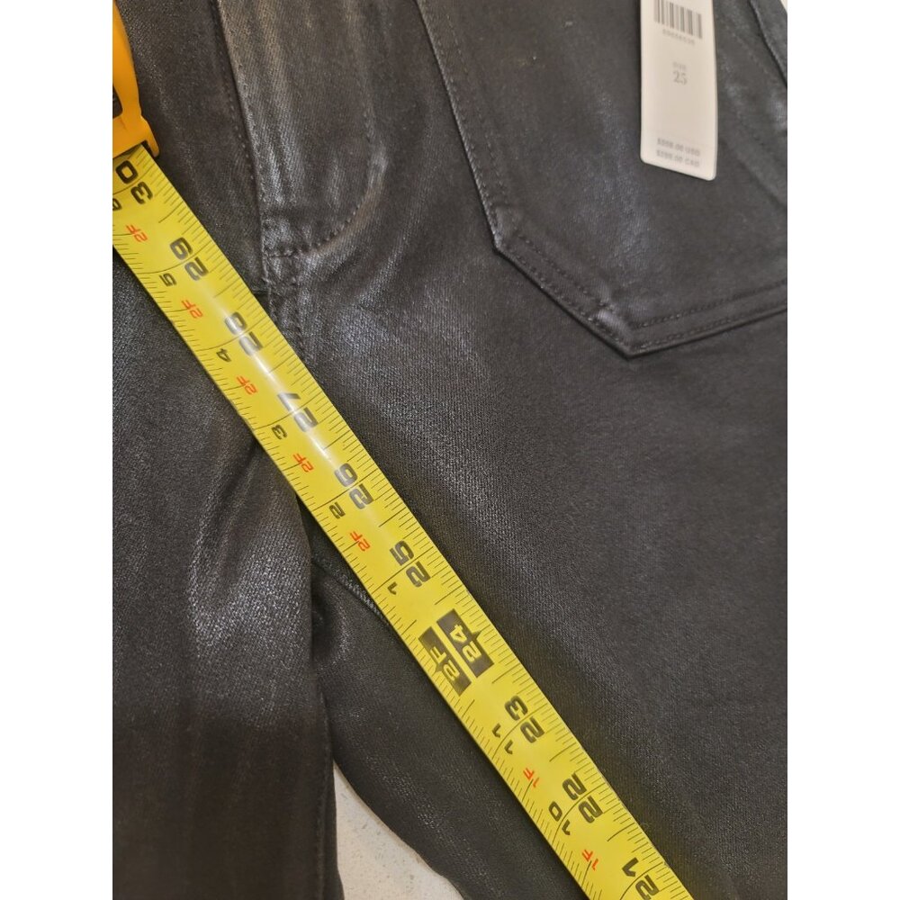 PAIGE jet black fog coated denim cropped Mayslie Jogger urban jeans pants 25 NWT - Picture 6 of 8